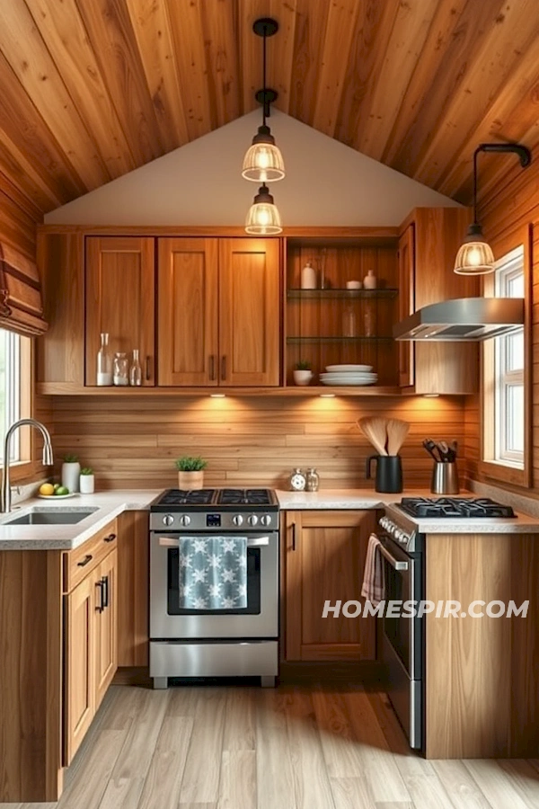 Warm Ambiance in Compact Kitchen Spaces