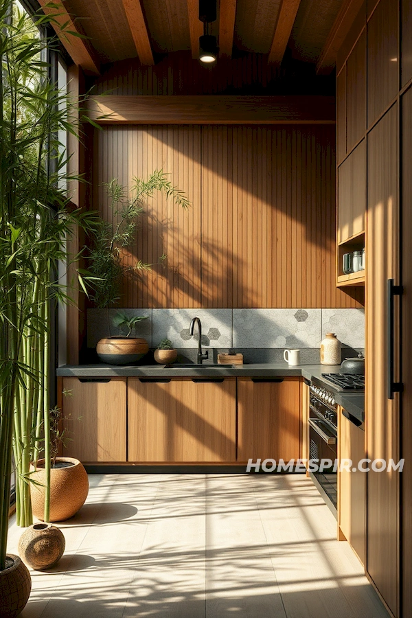 Warm and Neutral Tones in Japanese Kitchen