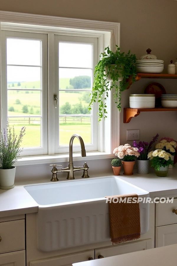 Warm Countryside View from Farmhouse Sink