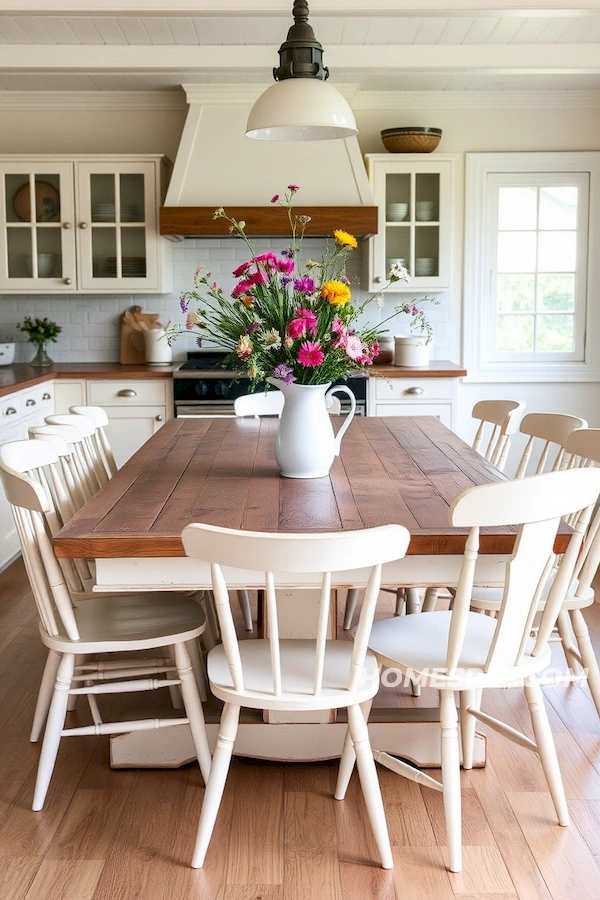 Warm Farmhouse Kitchen with Weathered Table