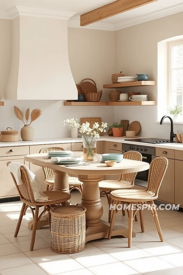 Warm Inviting Minimalist Kitchen with Textures