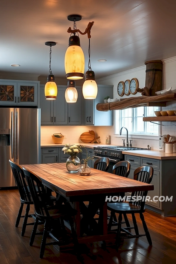 Warm Lighting with Nautical Touch in Surf Kitchen