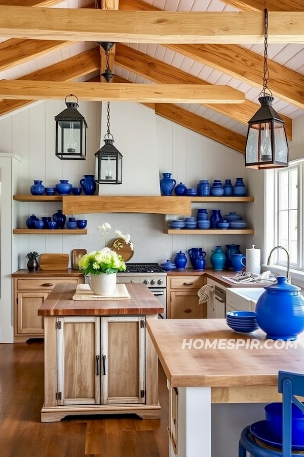 Warm Maritime Look with Exposed Beams