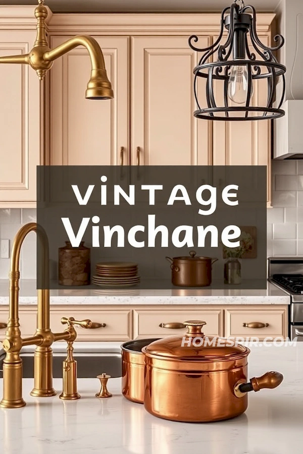 Warm Metal Accents in Vintage Kitchens