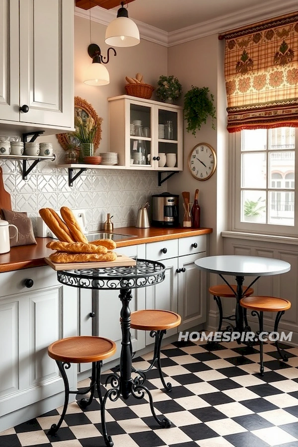 Warm Parisian Kitchen with Inviting Atmosphere