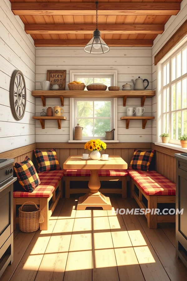 Warm Sunlit Farmhouse Breakfast Corner