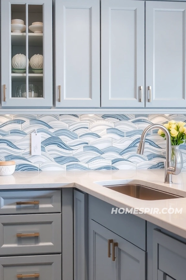 Wave Pattern Beach Kitchen Design