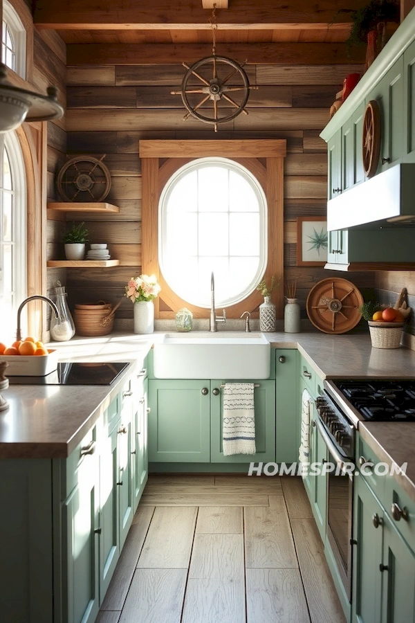 Weathered Wood and Sea Green Nautical Design