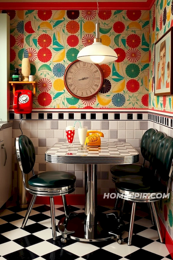 Whimsical Retro Kitchen with Rotary Phone Charm