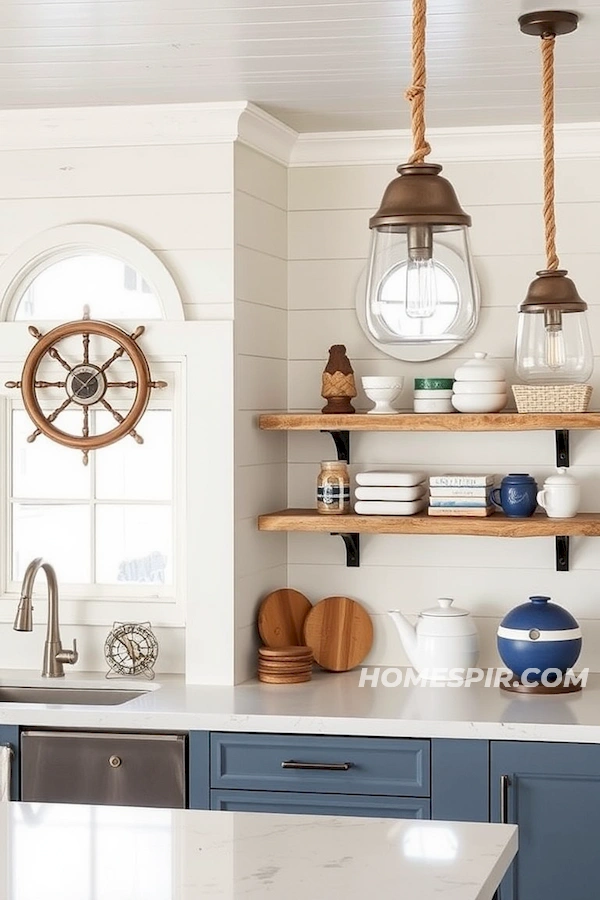 Whitewashed Cabinetry in Beach Kitchen