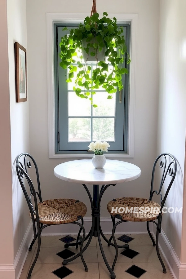 Wicker Bistro Chairs in Sunny Kitchen Corner