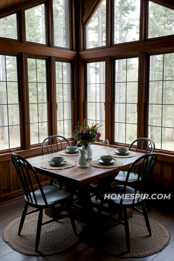 Wildflower Accents in Cozy Dining Space