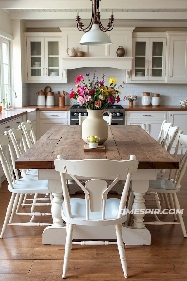 Wildflower Adorned Farmhouse Dining Space