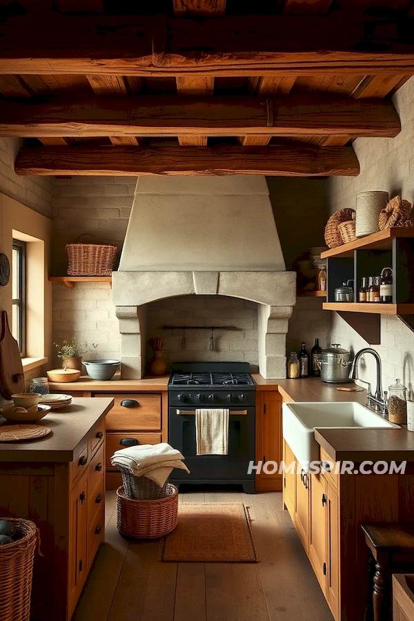 Wood and Stone Harmony in Nature-Infused Kitchens