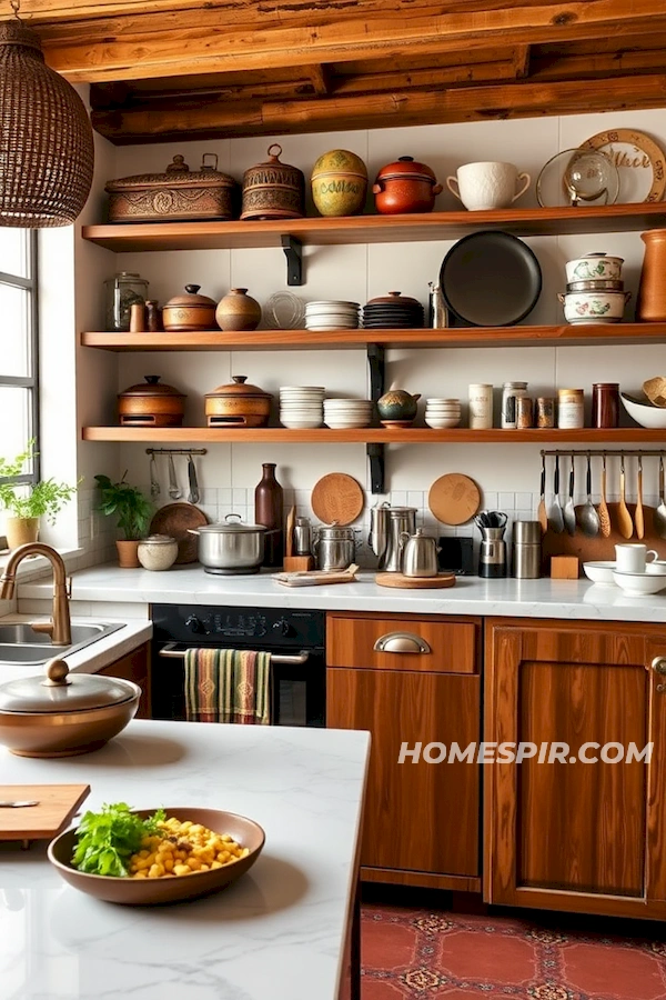 Worldly Decor in Eclectic Studio Kitchen