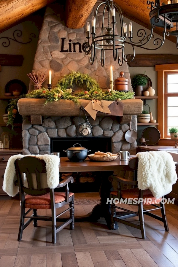 Wrought Iron Accents in Winter Kitchen