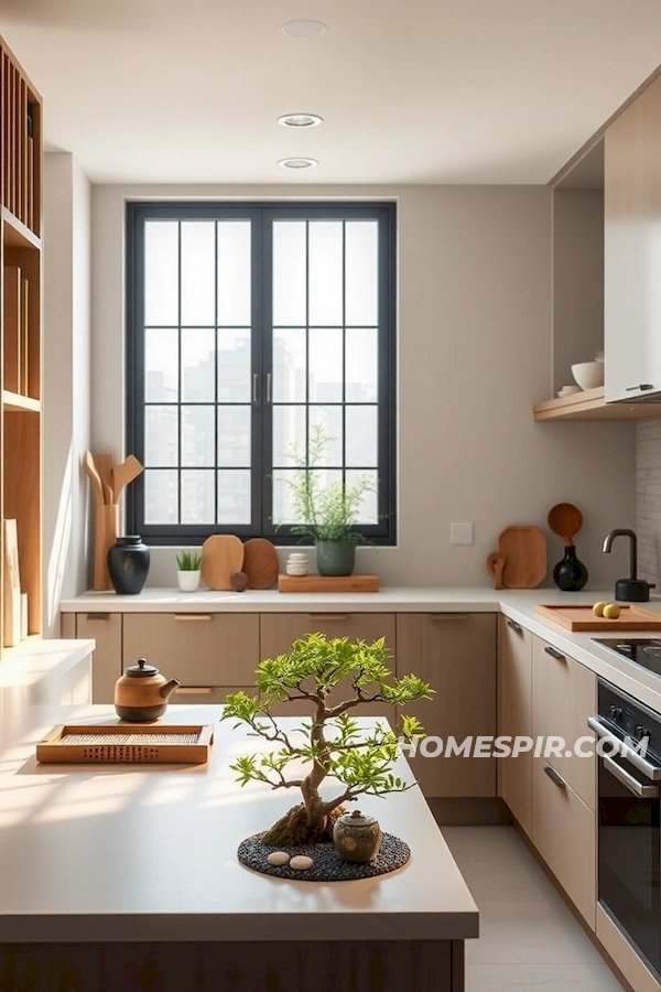 Zen Garden and Neutral Tones in Kitchen