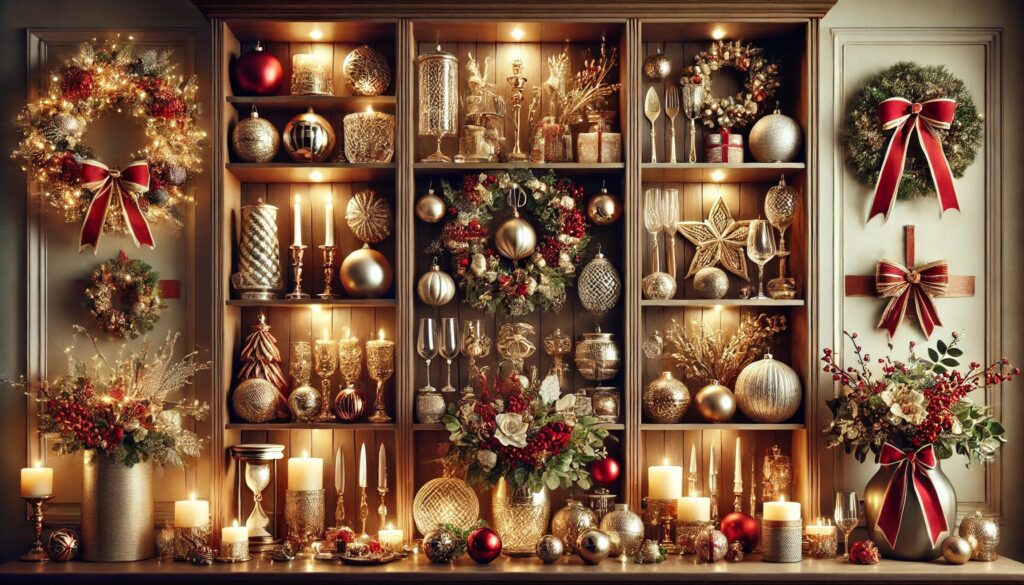 Elegant Christmas Cabinets Decorating Ideas