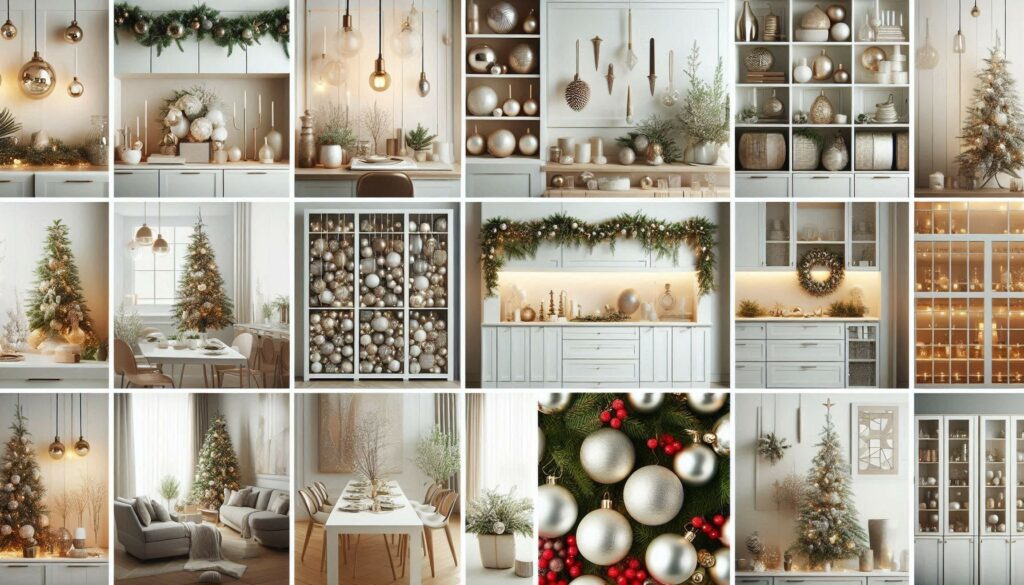 Minimalist Christmas Cabinets Decorating Ideas