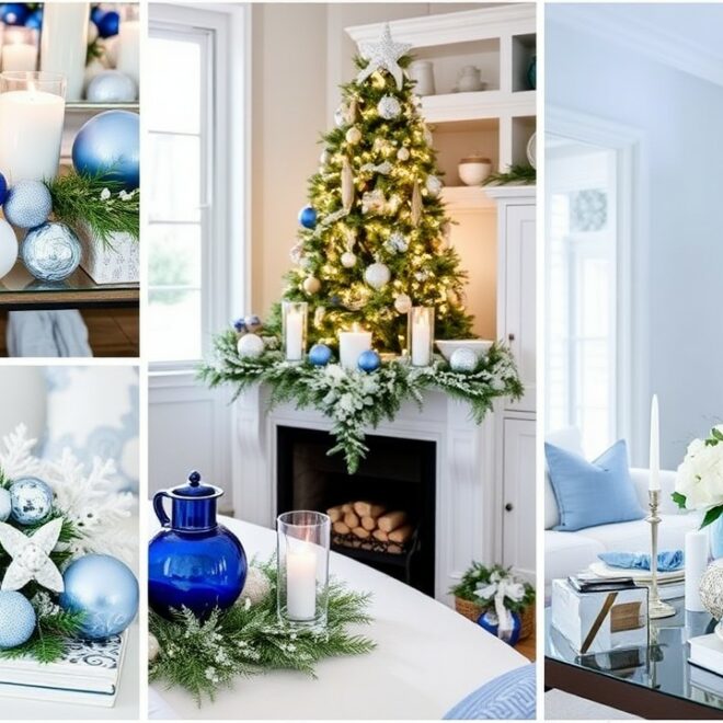 25 Stunning Blue and white christmas coffee table decor To Inspire Your Holiday Decor (#9 Is Stunning!)