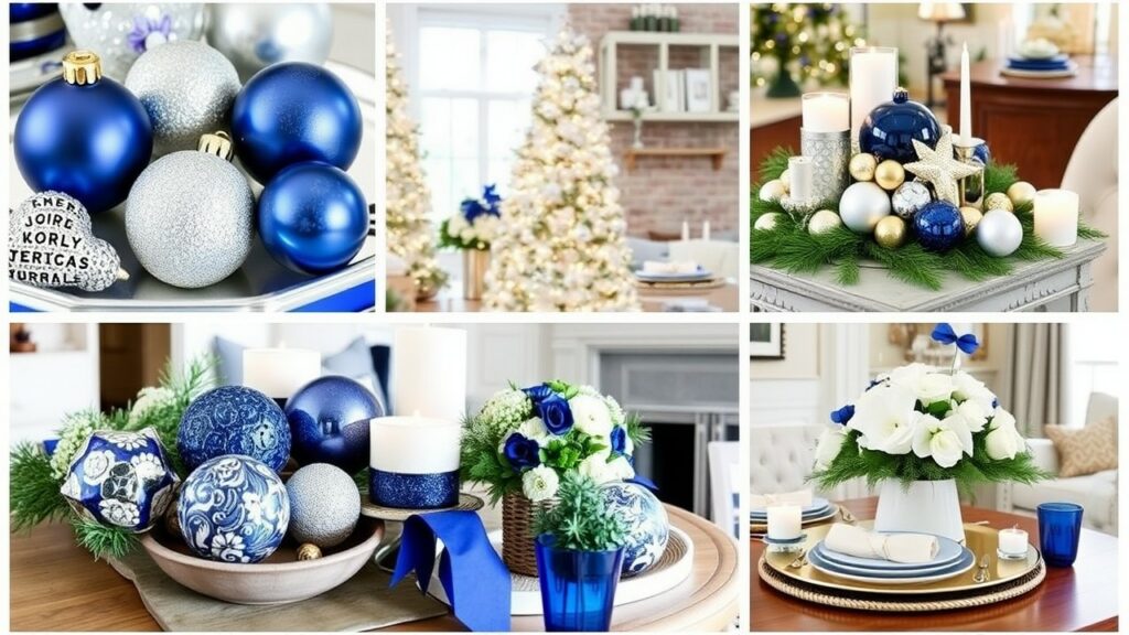 Timeless Blue and White Christmas Coffee Table Decor