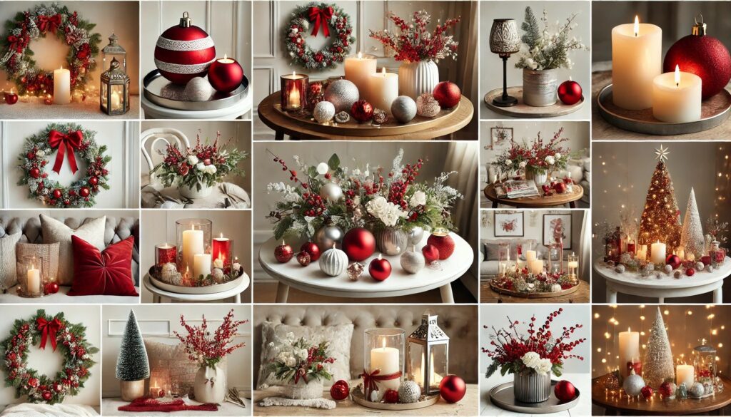 Timeless Christmas Decor on a Round Coffee Table