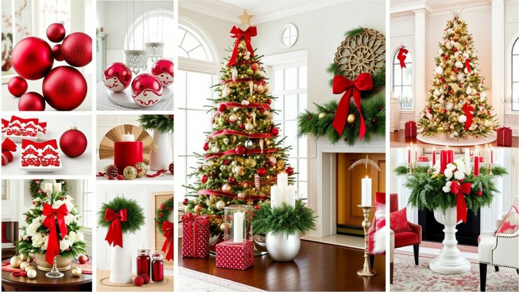 Timeless Red and White Indoor Christmas Decorations