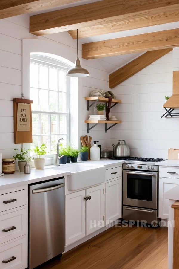 Airy Cottage Kitchen with Modern Accents