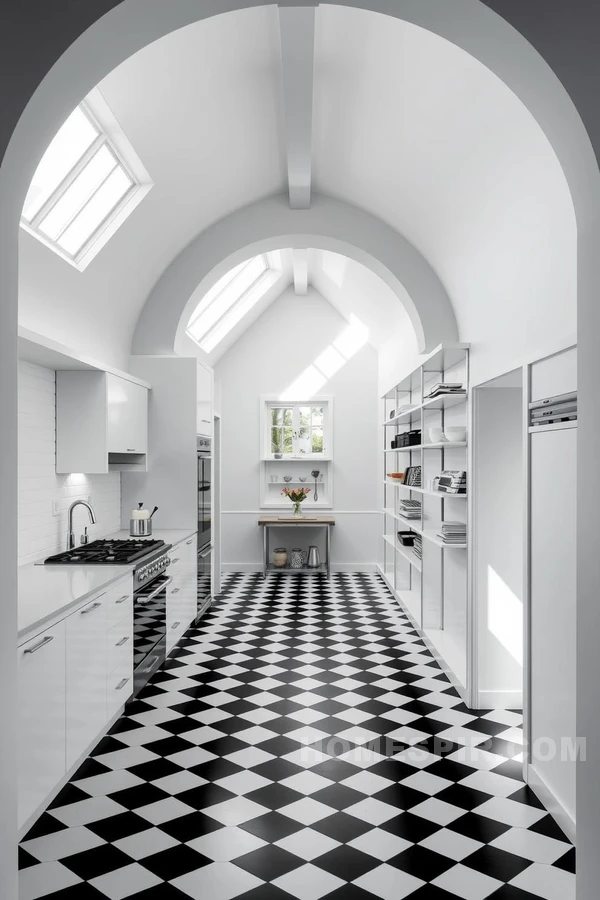 Architectural Elegance in Monochrome Kitchen Design