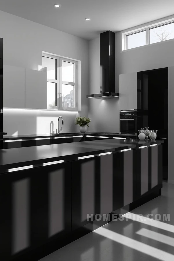 Artistic Shadow Contrast in Modern Kitchen