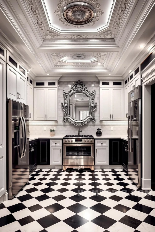 Classic Meets Modern in Silver Accented Kitchen