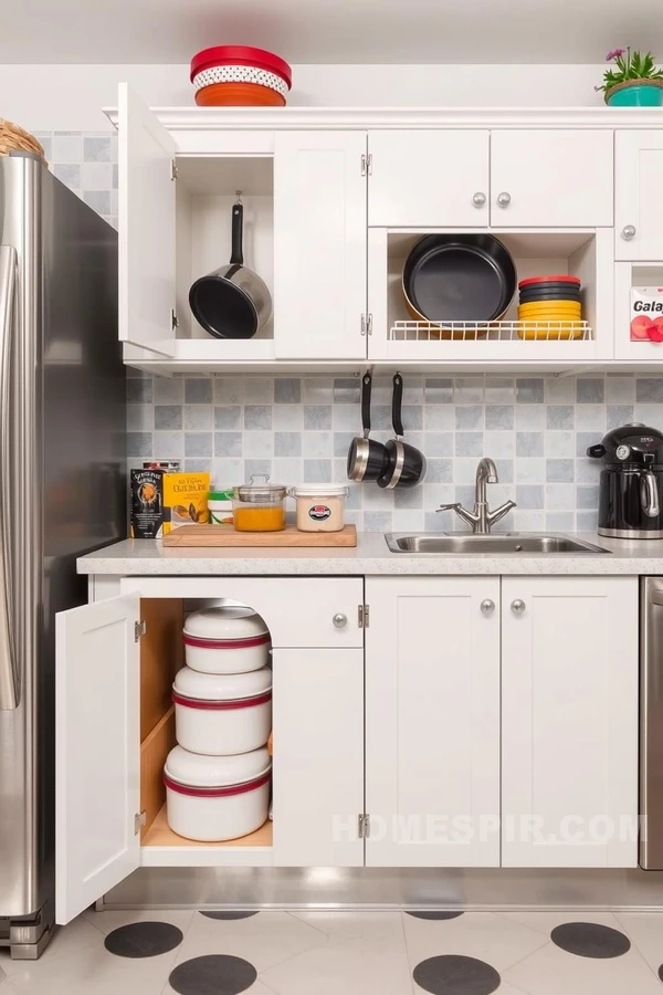 Creative Storage in Retro Kitchen