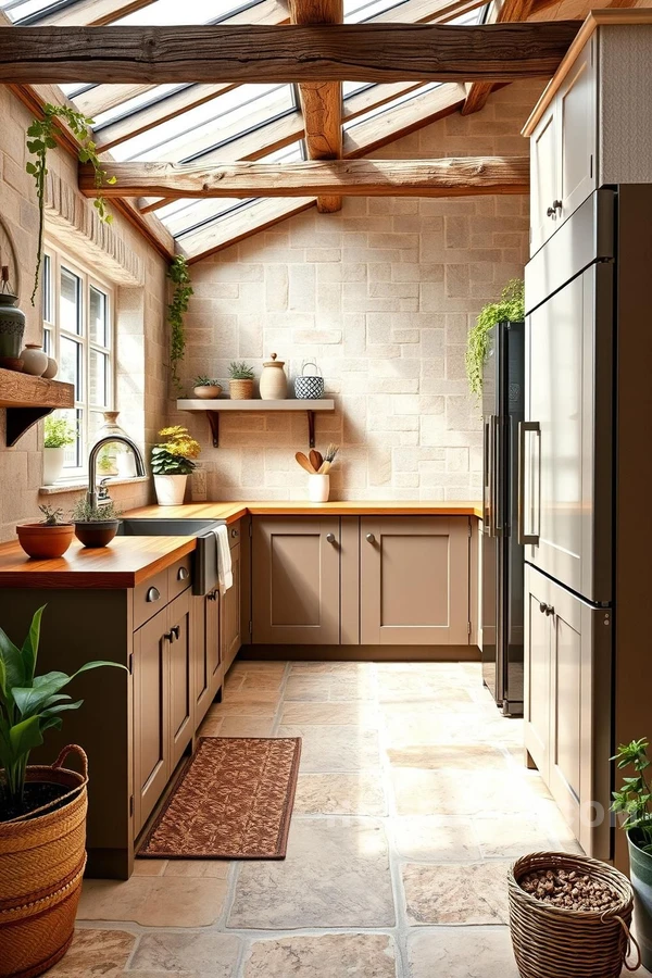 Nature Inspired Elegance in Cottage Kitchen