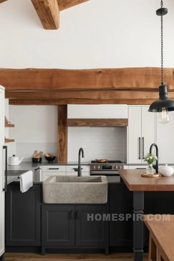 Rustic Meets Modern in Charcoal and White Palette