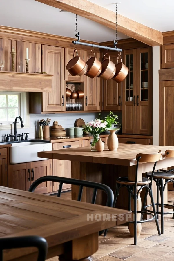 Rustic Wood Cabinets with Contemporary Flair