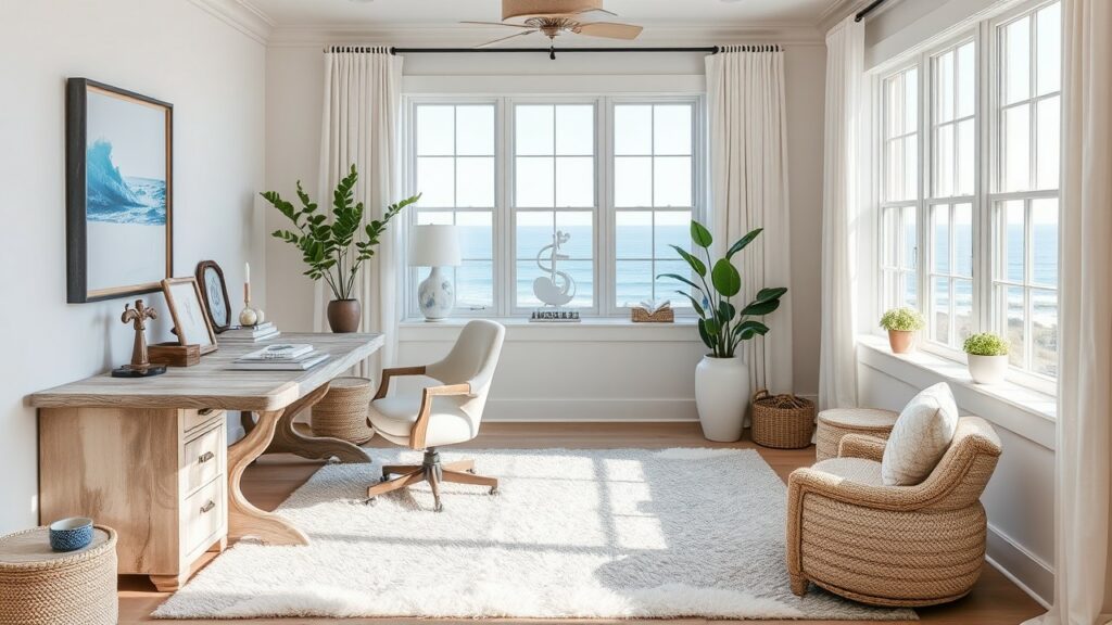 19 Coastal Elegance Luxury Home Office Designs