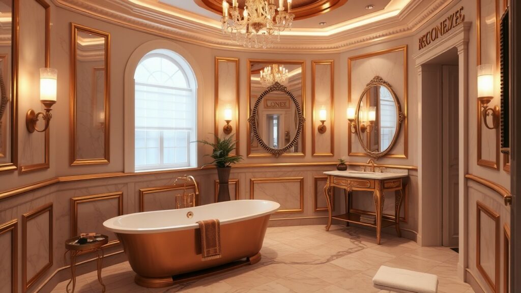 19 Golden Accents Luxury Bathroom Inspirations