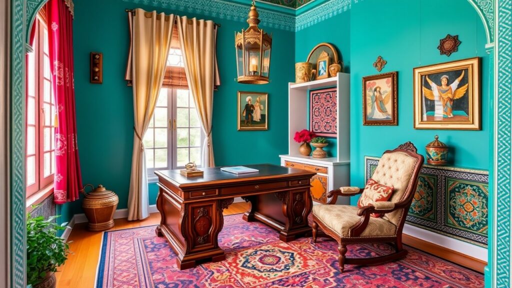 19 Moroccan Oasis Luxury Home Office Designs