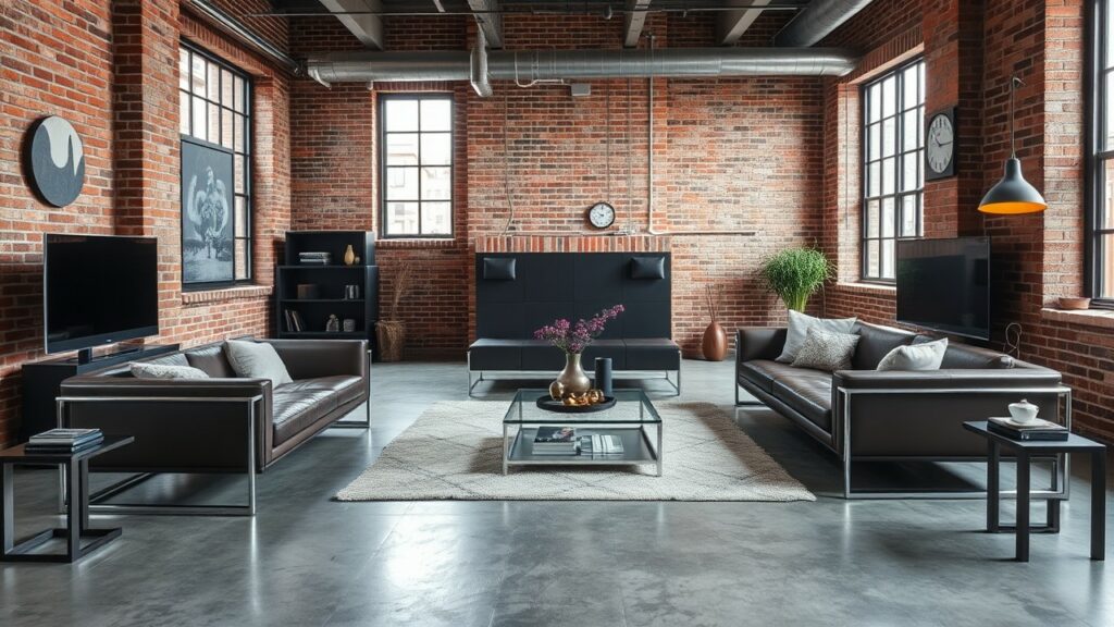 19 Polished Industrial Living Room Concepts