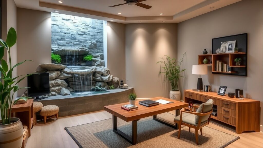 19 Zen Waterfall Luxury Home Office Inspirations