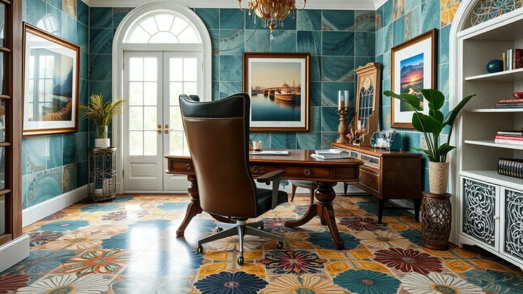 20 Artistic Tile Luxury Home Office Inspirations