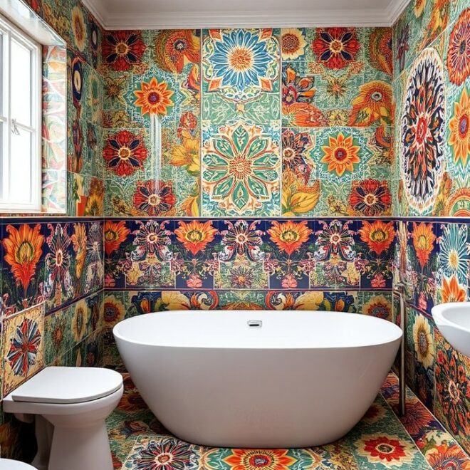 20 Artistic Tile-Patterned Luxury Bathroom Ideas for Creative Flair (#10 Will Inspire You!)