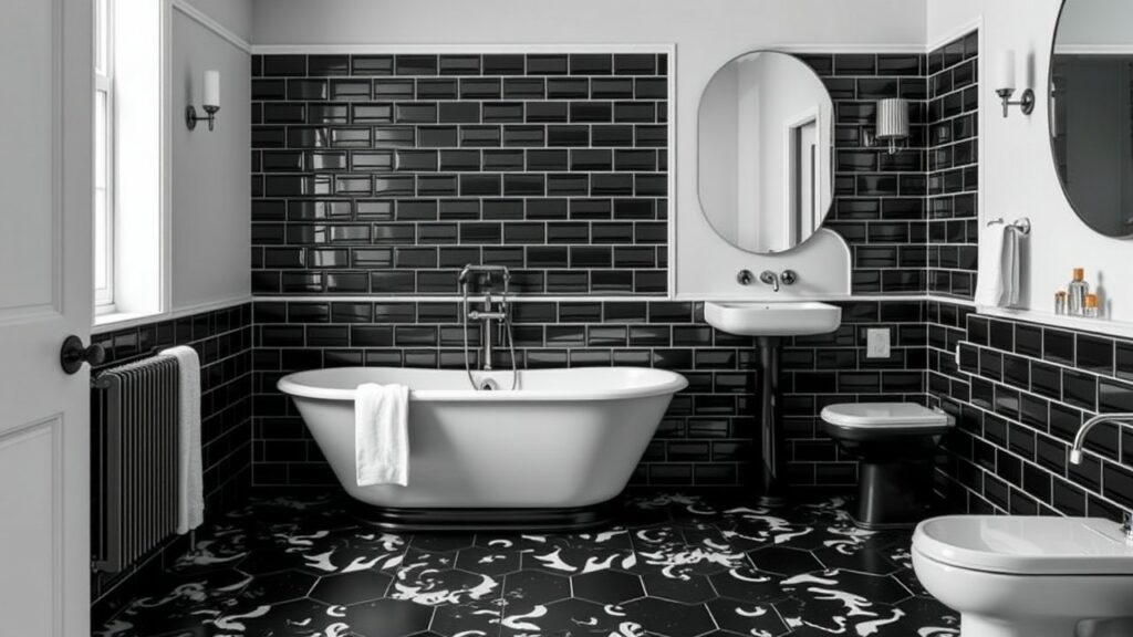 20 Black and White Classic Luxury Bathroom Ideas