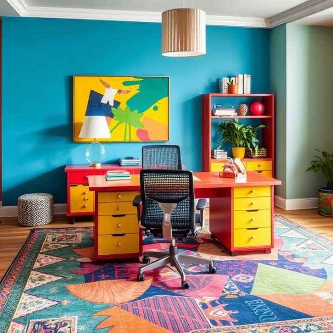 20 Bold and Colorful Luxury Home Office Inspirations for Vibrant Productivity (#8 Will Delight You!)