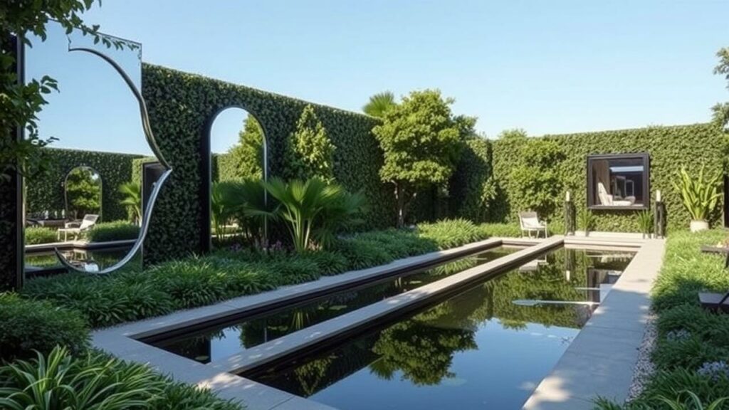 20 Luxury Reflective Mirror Garden Inspirations and Ideas