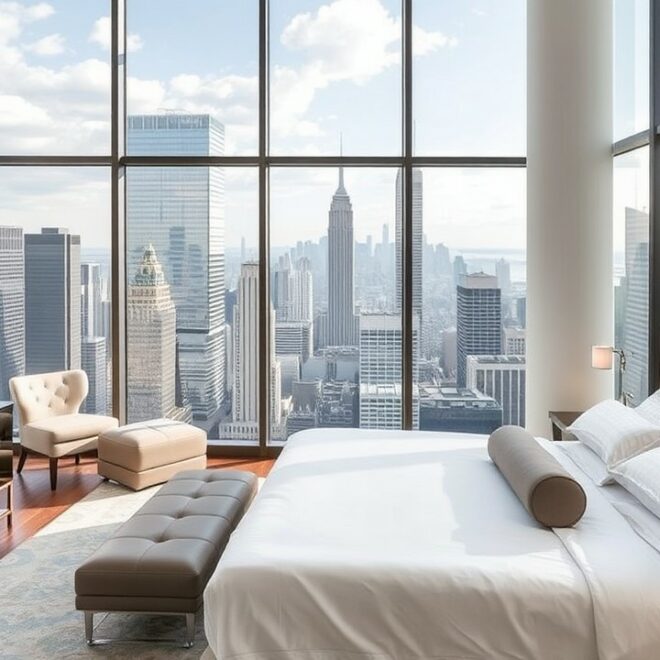 20 Skyline View Luxury Bedroom Concepts for City Glam (#7 Will Take Your Breath Away!)