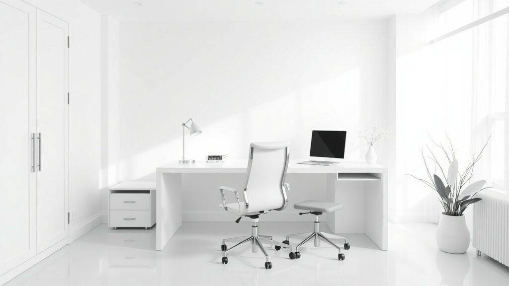 20 White-on-White Luxury Home Office Inspirations