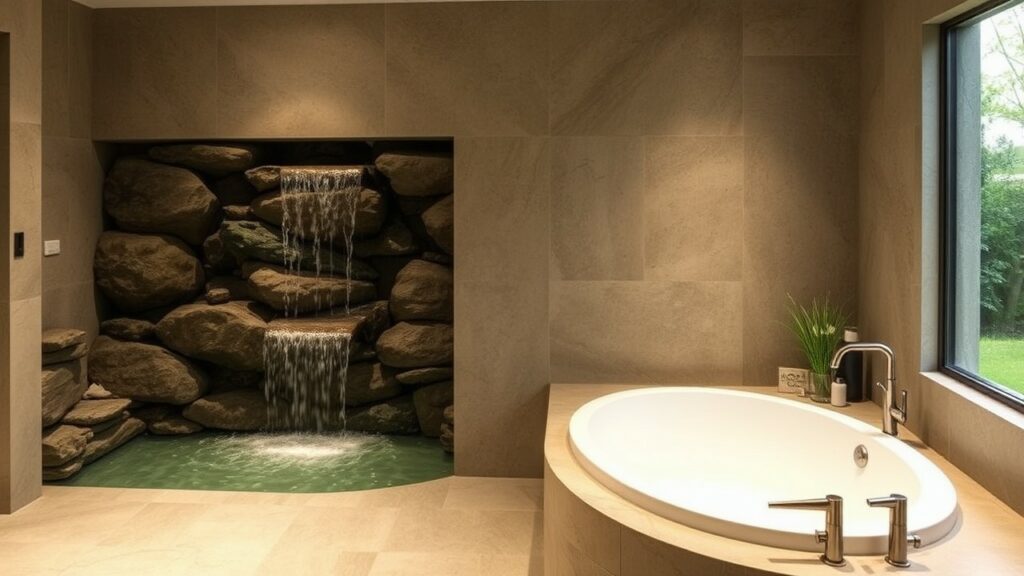 20 Zen Waterfall Luxury Bathroom Inspirations