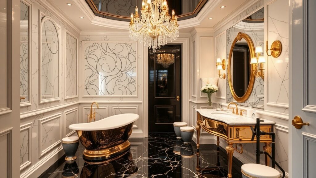 21 Chandeliers and Glamorous Luxury Bathroom Inspirations