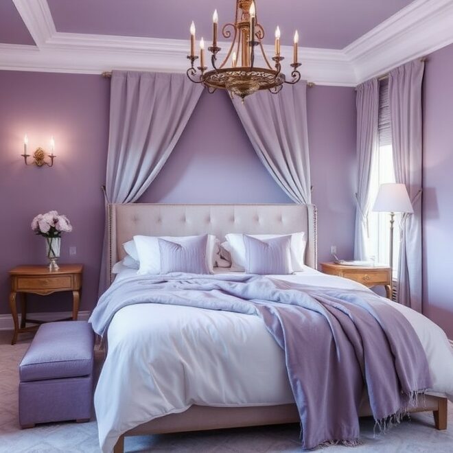 21 Lavender Retreat Luxury Bedroom Ideas for a Relaxing Haven (#19 Will Calm Your Senses!)